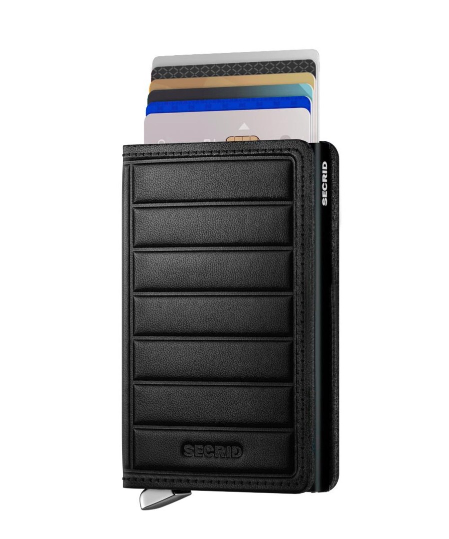 Portemonnees Secrid | Secrid Premium Slimwallet Emboss Lines Black