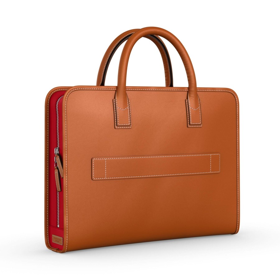 Werktassen Travelteq | Travelteq Briefcase Cognac Red